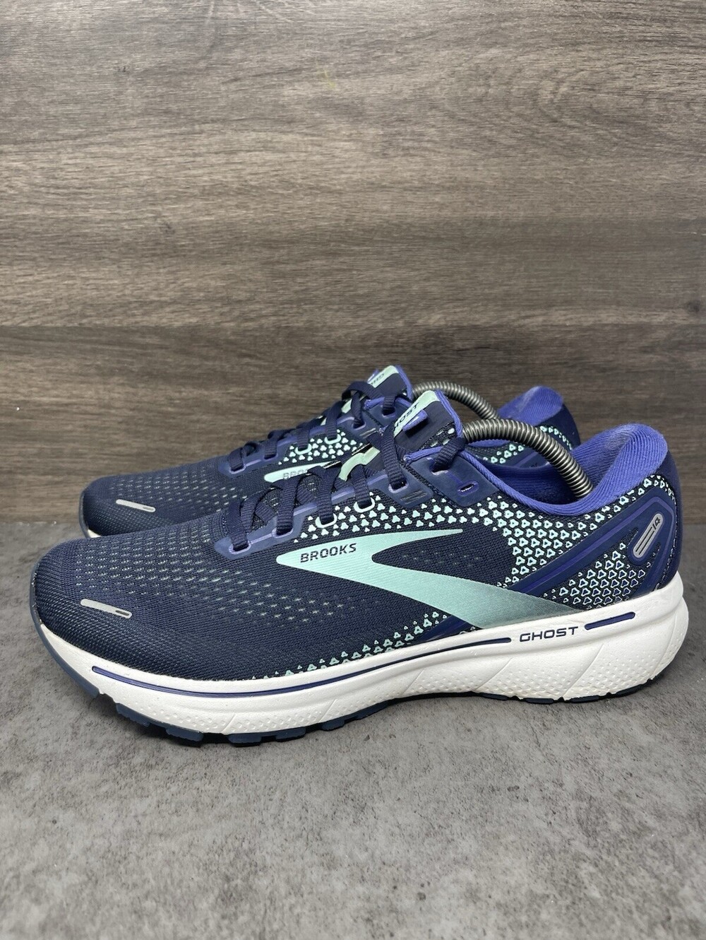 Brooks Ghost 14 Peacoat Yucca Navy Size 11 Womens Running Walking Shoes